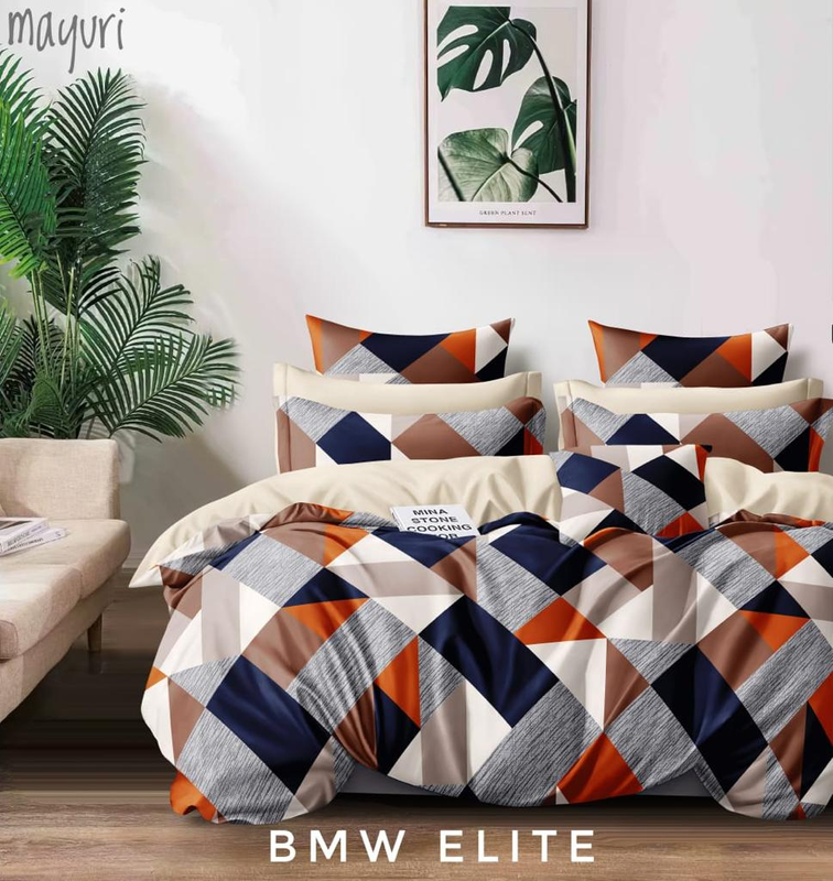 BMW Polycotton Printed Double Bedsheet with two pillow cover ( 90"X100")