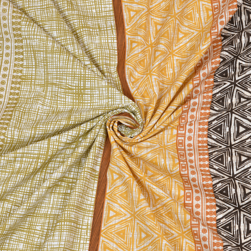  Premium 100% Cotton Super King Size Bedsheet with 2 Pillow covers 300TC - 108 x 108 Inches - Chevron Green